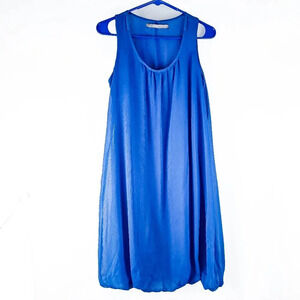 Zara Basics Royal Blue Sleeveless Bubble Hem Dress sz M